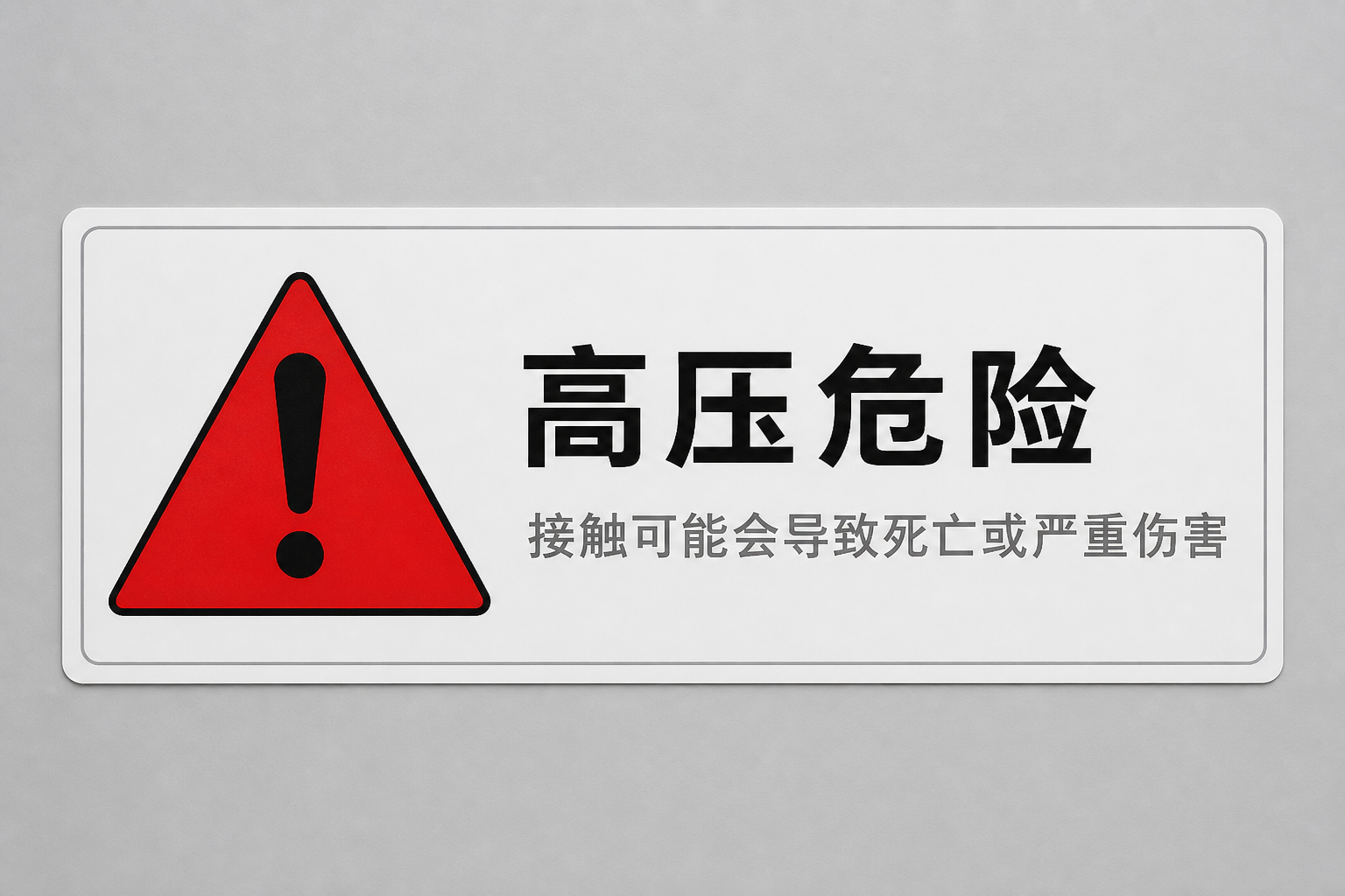 High-voltage warning label — Chinese (demo)