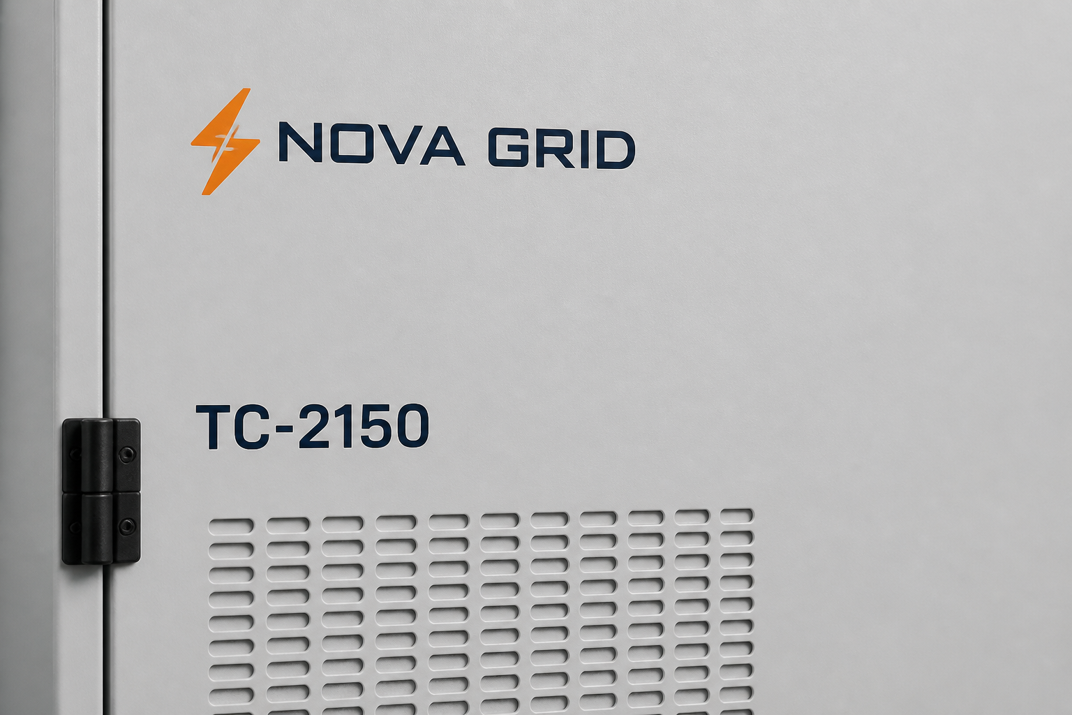 Cabinet door with NOVA GRID logo zone (demo)