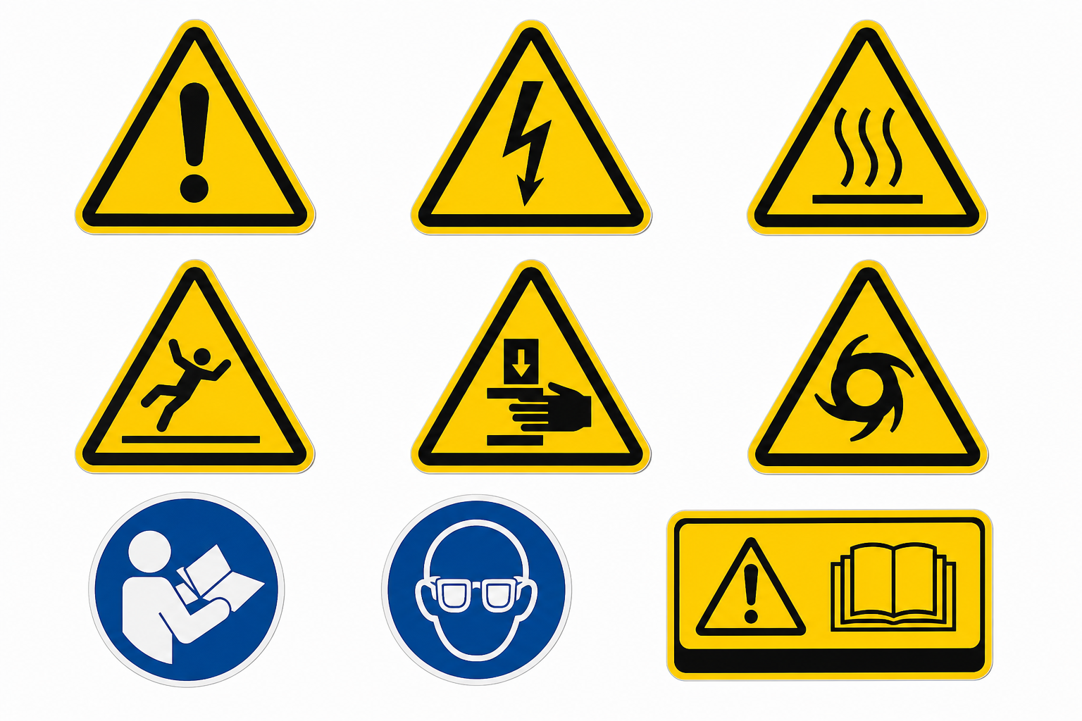 Safety warning label family (demo)