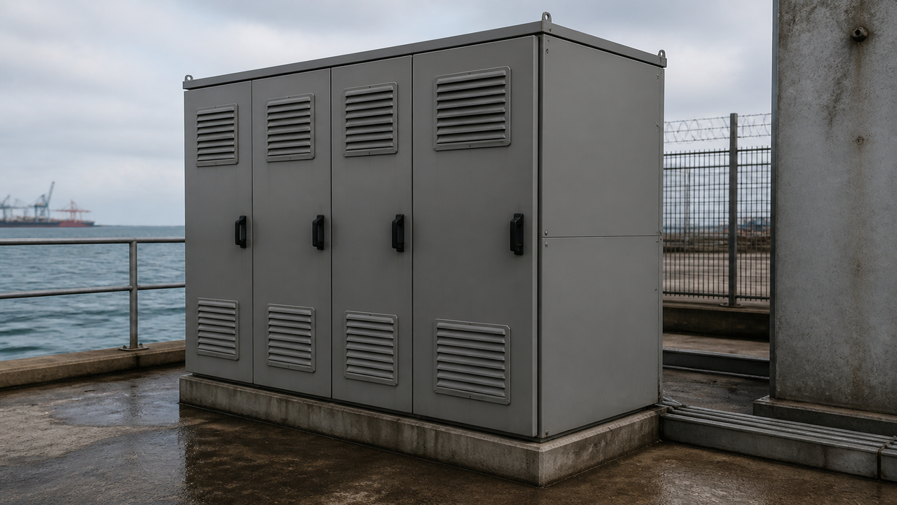C4 coastal industrial ESS finish scene (demo)