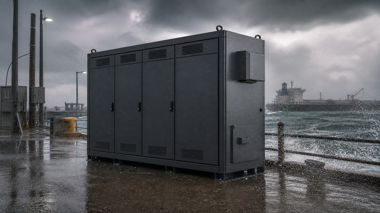 C5-M marine / heavy industrial ESS finish scene (demo)