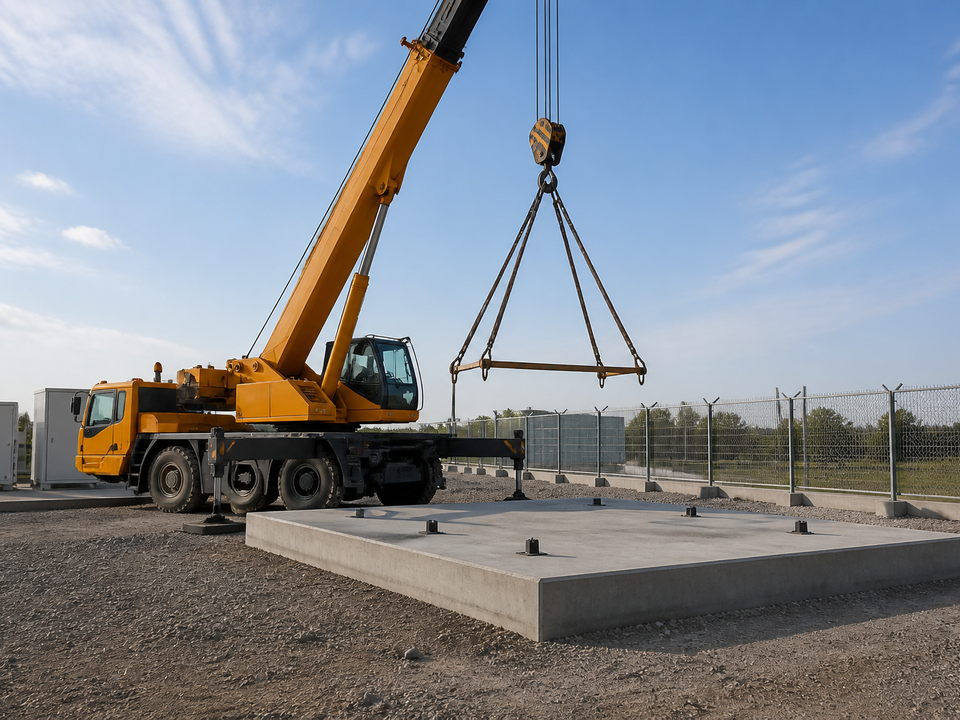 Crane set-up position