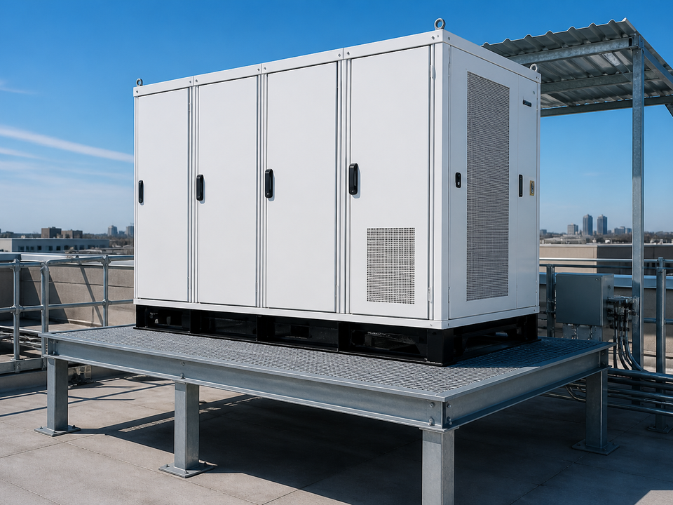 Rooftop platform install scene