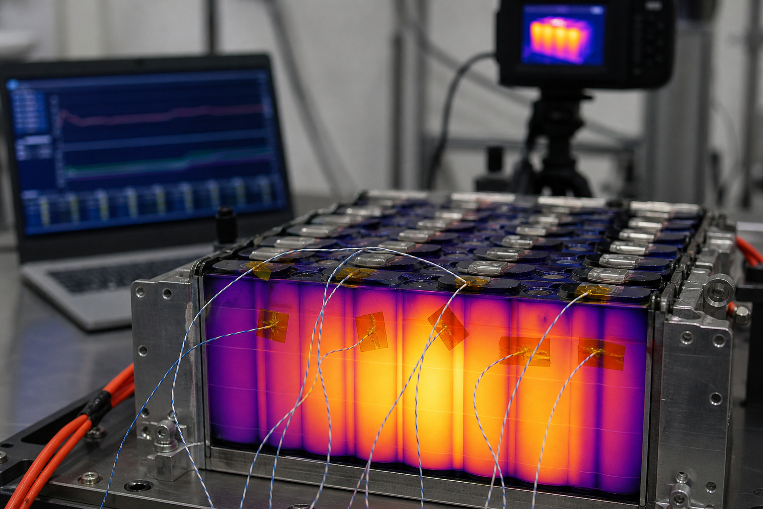 Internal temperature-rise test with thermocouples