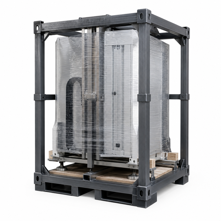 Scheme B reusable steel frame packaging (demo)