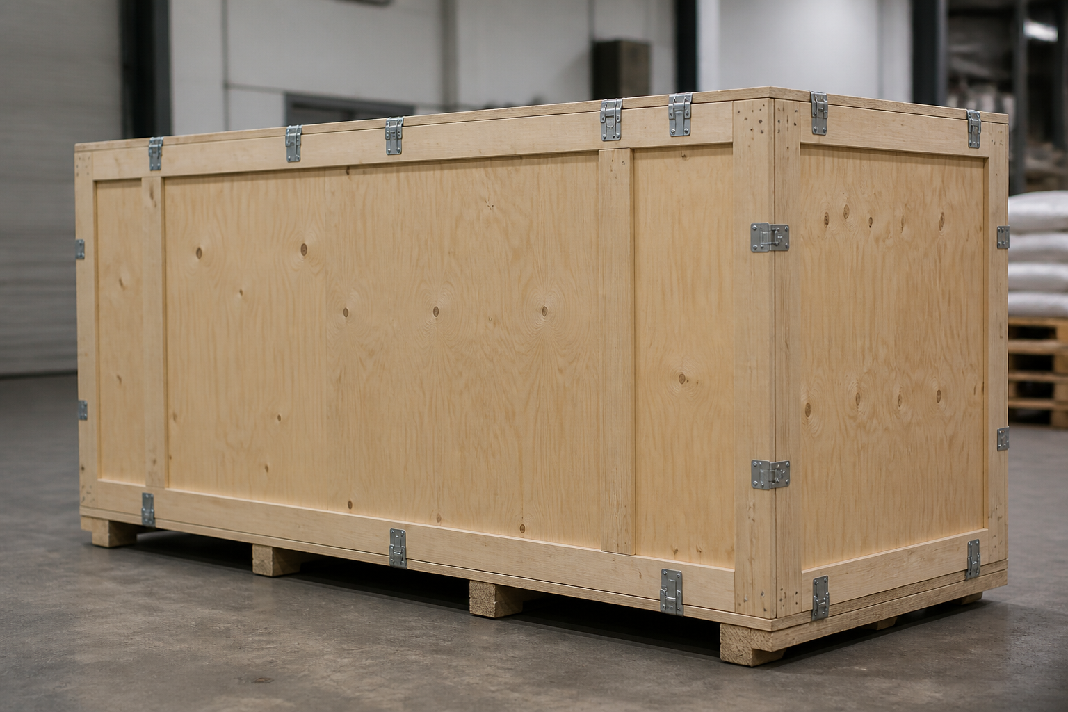 Wooden shipping crate stacking test (demo)