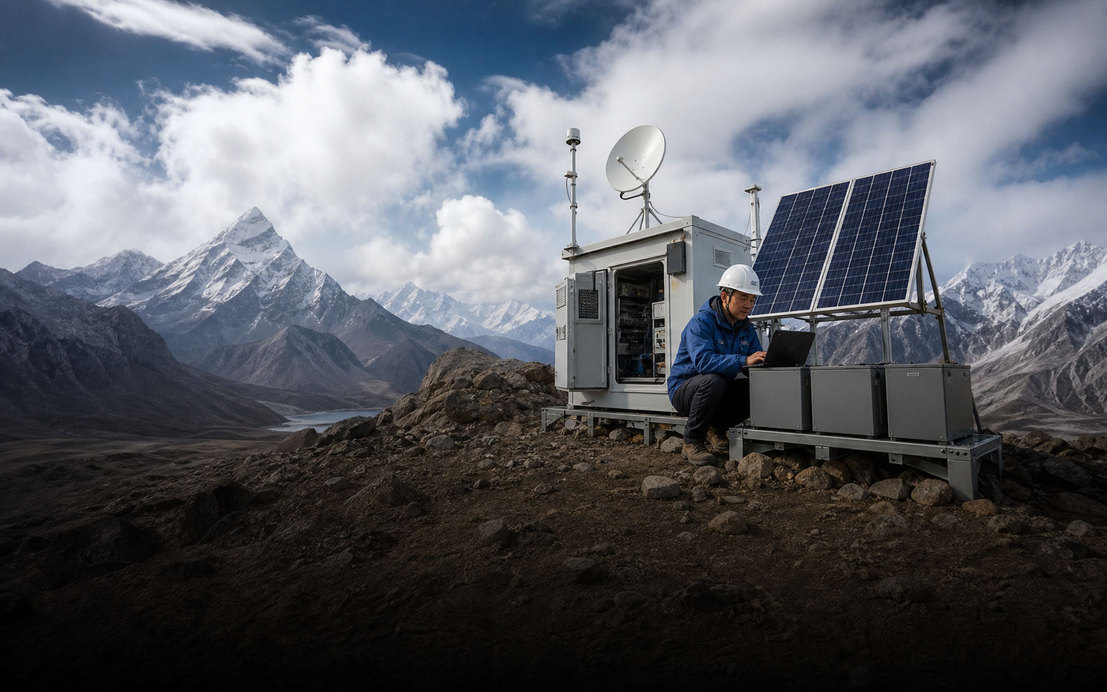 Off-grid solar + storage system for highland communications stations