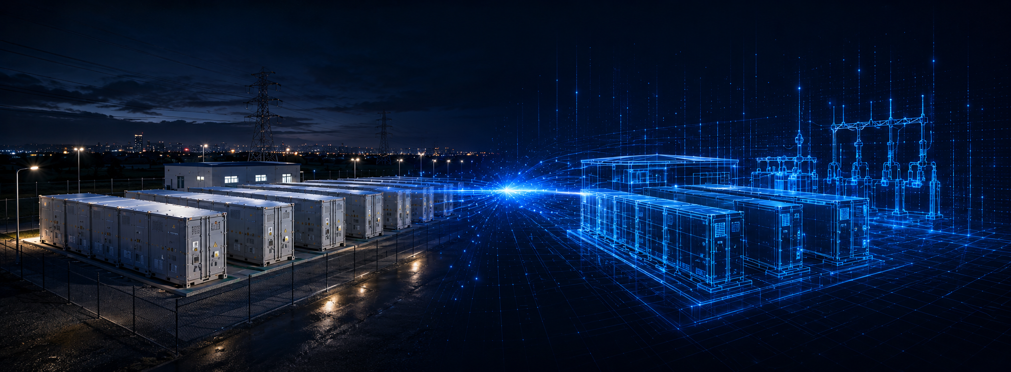 Physical energy storage station connected with digital twin system